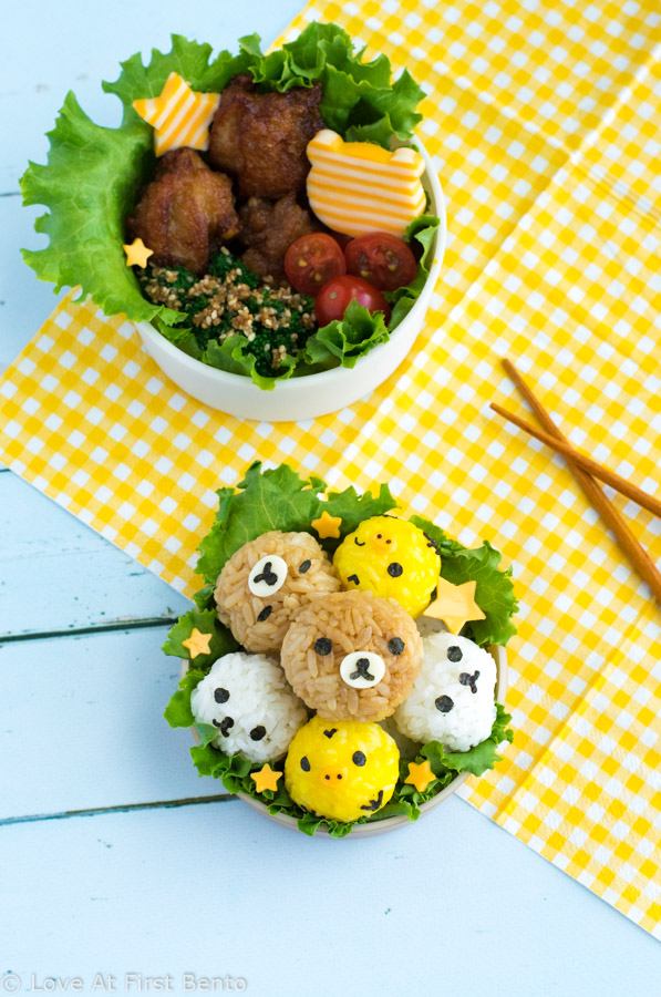 Rilakkuma rice balls are a must-have addition to any Rilakkuma fan's bento box! Easy to make, delicious to eat, and an adorable upgrade from plain white rice bentos. Video tutorial included! | loveatfirstbento.com