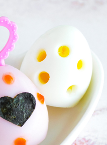 How to Make Flower Eggs - Get the recipe, plus 3 other easy egg decorating ideas, at www.loveatfirstbento.com