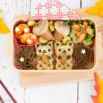 Autumn Squirrel Onigiri Bento Box - Get into the fall spirit by learning how to make these irresistibly cute squirrel onigiri! They make the perfect addition to any fall themed bento or lunch box. Step-by-step instructions + video tutorial will help you recreate them with ease! | loveatfirstbento.com