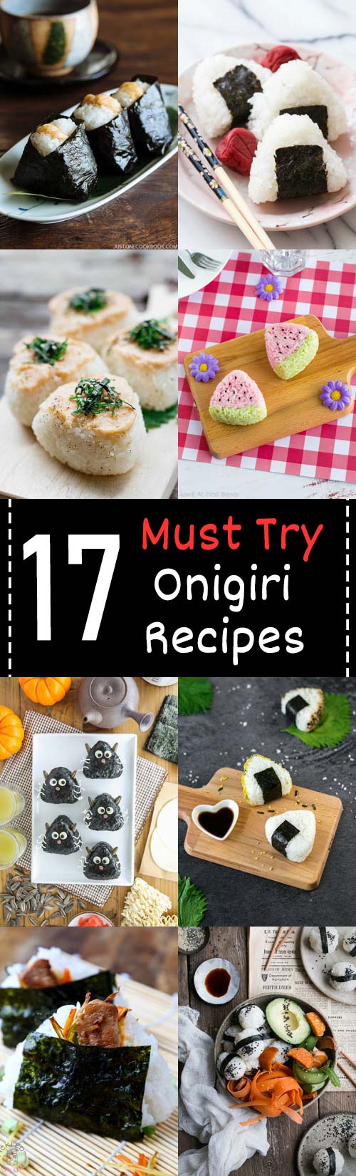 17 Must Try Onigiri Recipes - Featuring traditional onigiri, ultra cute onigiri, and vegan/vegetarian options, this is the ULTIMATE list of onigiri recipes on the internet! With 17 easy, delicious, and unique rice ball recipes to choose from, you'll never run out of ideas for using up leftover rice again! | loveatfirstbento.com {bento box, bento}
