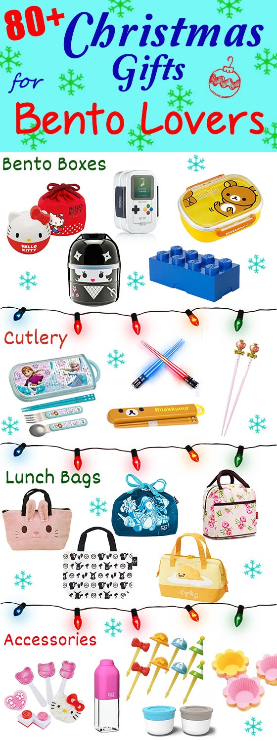 Holiday Gift Guide for Bento Enthusiasts - The ULTIMATE Christmas bento wish list with over 80 unique bento items to choose from, including bento boxes, cutlery, lunch bags, and tools & accessories. Choose from 20 different themed bento box gift packs, with themes ranging from Hello Kitty, Totoro, Pokemon, Star Wars, Gudetama, Sailor Moon, Disney, & many more! | loveatfirstbento.com {black Friday, Xmas, lunchbox, shopping guide, gift ideas}