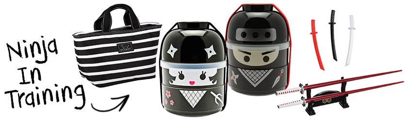 Ninja boy & girl bento box Christmas gift set