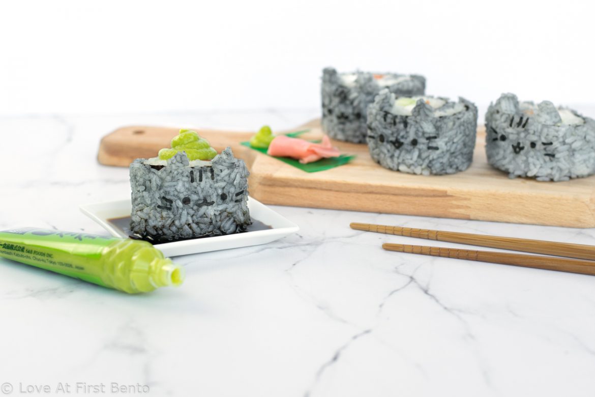 pusheen sushi plate