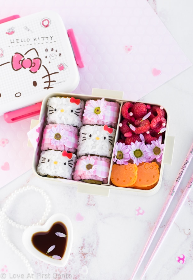 Japanese Bento Lunch Box Designer Set Slim Pink Flower for out of